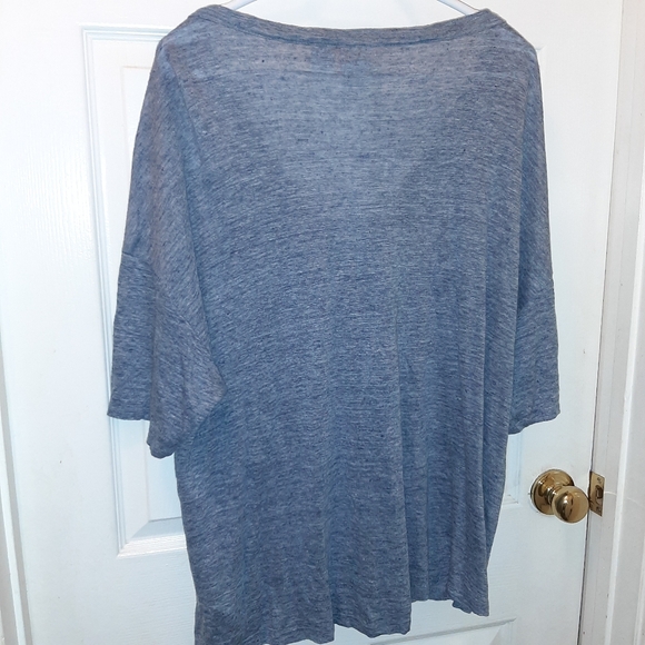Halston 100% Linen Short Sleeve Cardigan - Picture 3 of 3